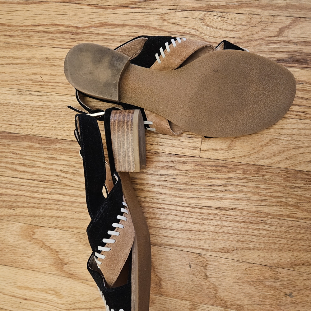 Jack Rogers Women's Black and Tan Sandals - Picture 3 of 5